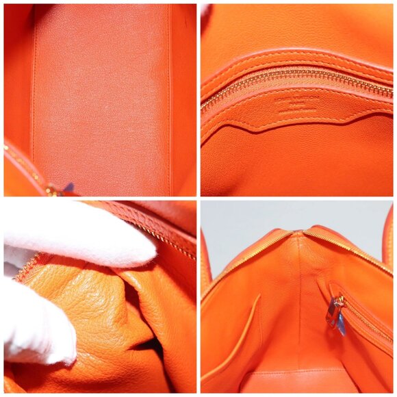 LOUIS VUITTON Suhari Lockit PM Hand Bag Taurillon Leather Orange LV Auth - Picture 15 of 16